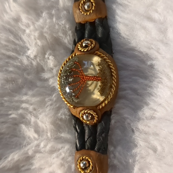 Leather woven bracelet with Tree of Life - Picture 2 of 3